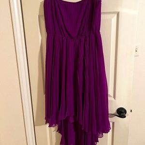 Purple High Low Cinched in Waist Dress Size 12